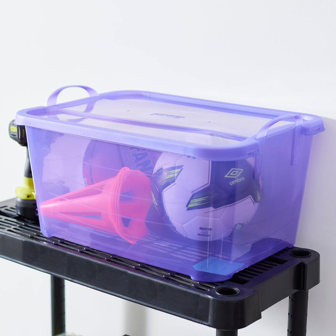Life Story Purple Stackable Closet Storage Box Container, 55 Quart (24 Pack) - VMInnovations