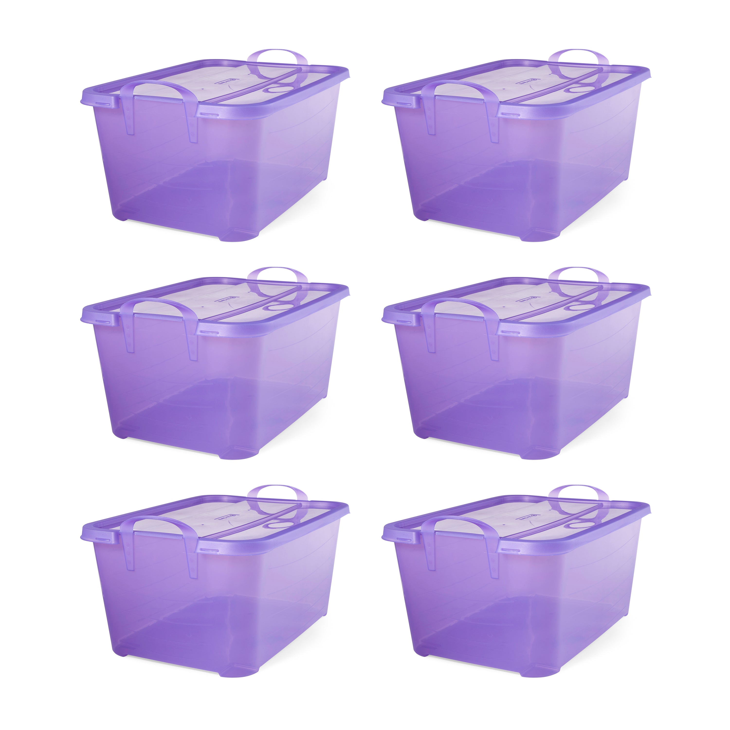 Life Story 55 Quart Stackable Storage Bin, Light Duty Container, Purple, 6 Pack - VMInnovations