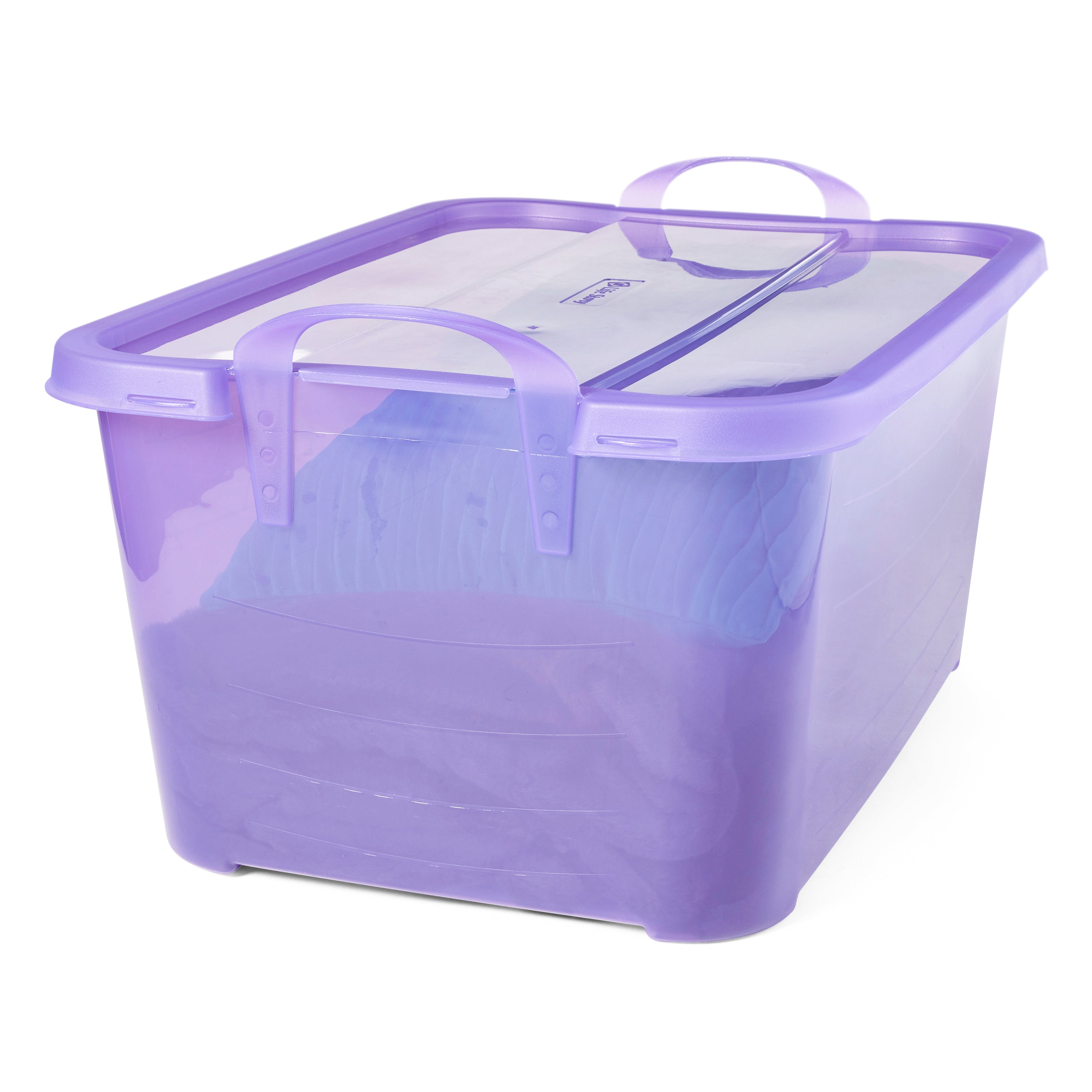 Life Story 55 Quart Stackable Storage Bin, Light Duty Container, Purple, 12 Pack