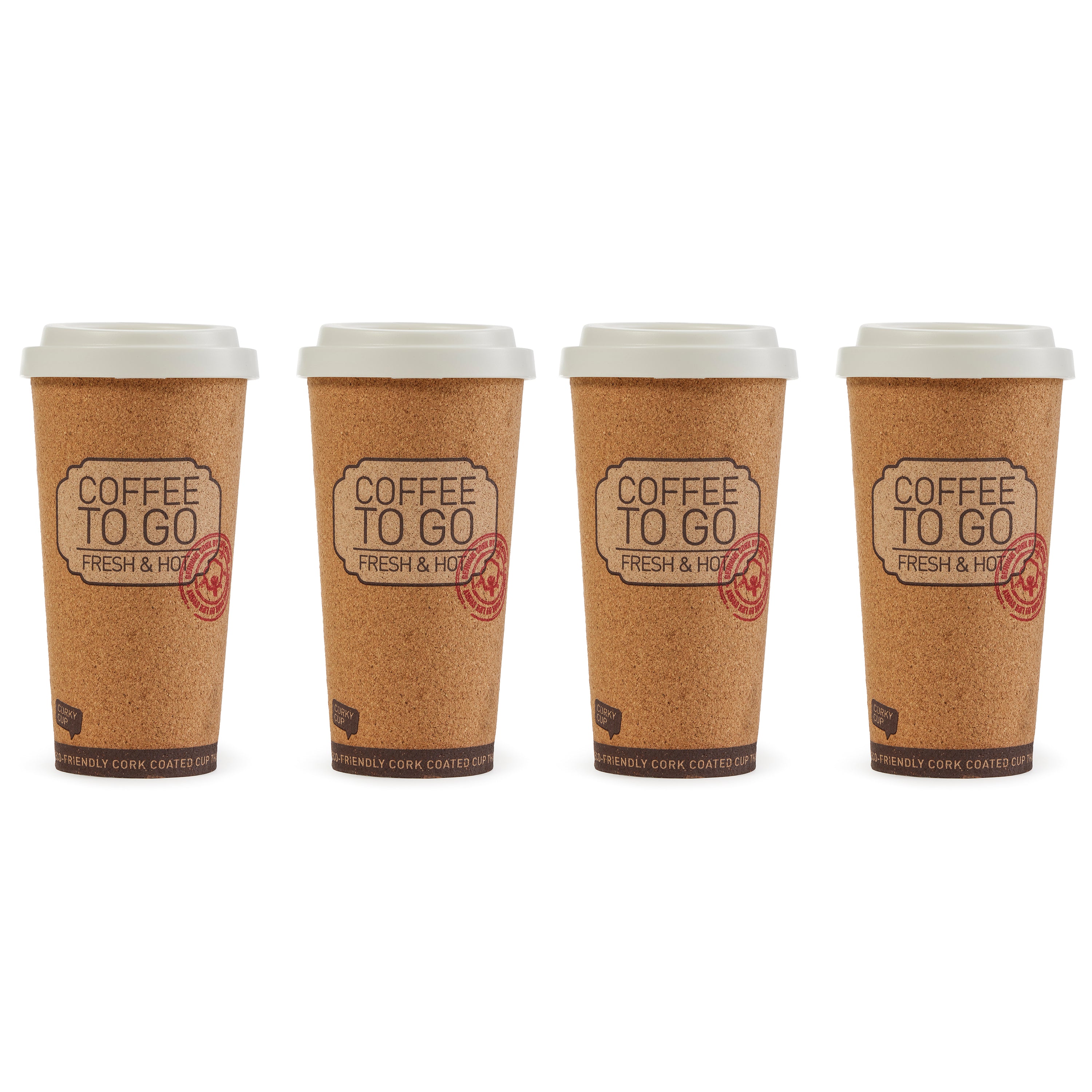 Life Story Corky Cup 16 oz Reusable Insulated Travel Mug Coffee Thermos (4 Pack) - VMInnovations
