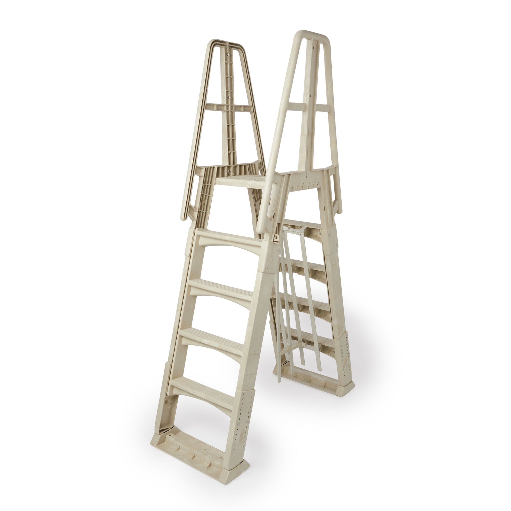 Vinyl Works A Frame Ladder with Barrier for Swimming Pools 48 to 56" Tall (Used) - VMInnovations