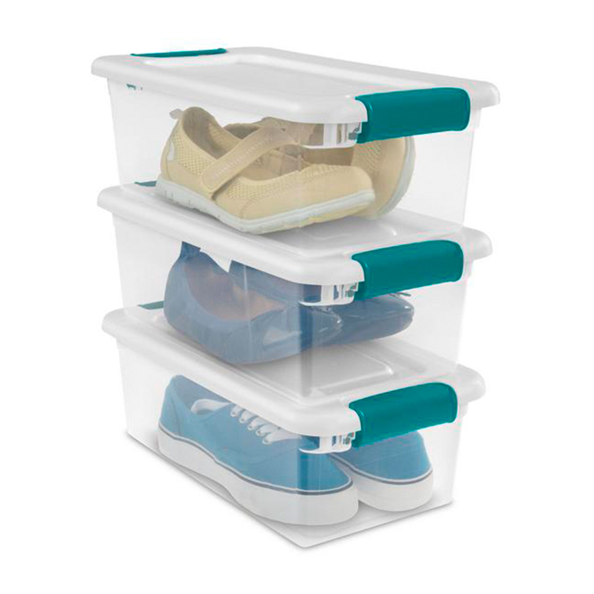 Sterilite 15 Quart Latch Lid Tote, 24 Pack, and 6 Quart Latch Lid Tote, 12 Pack