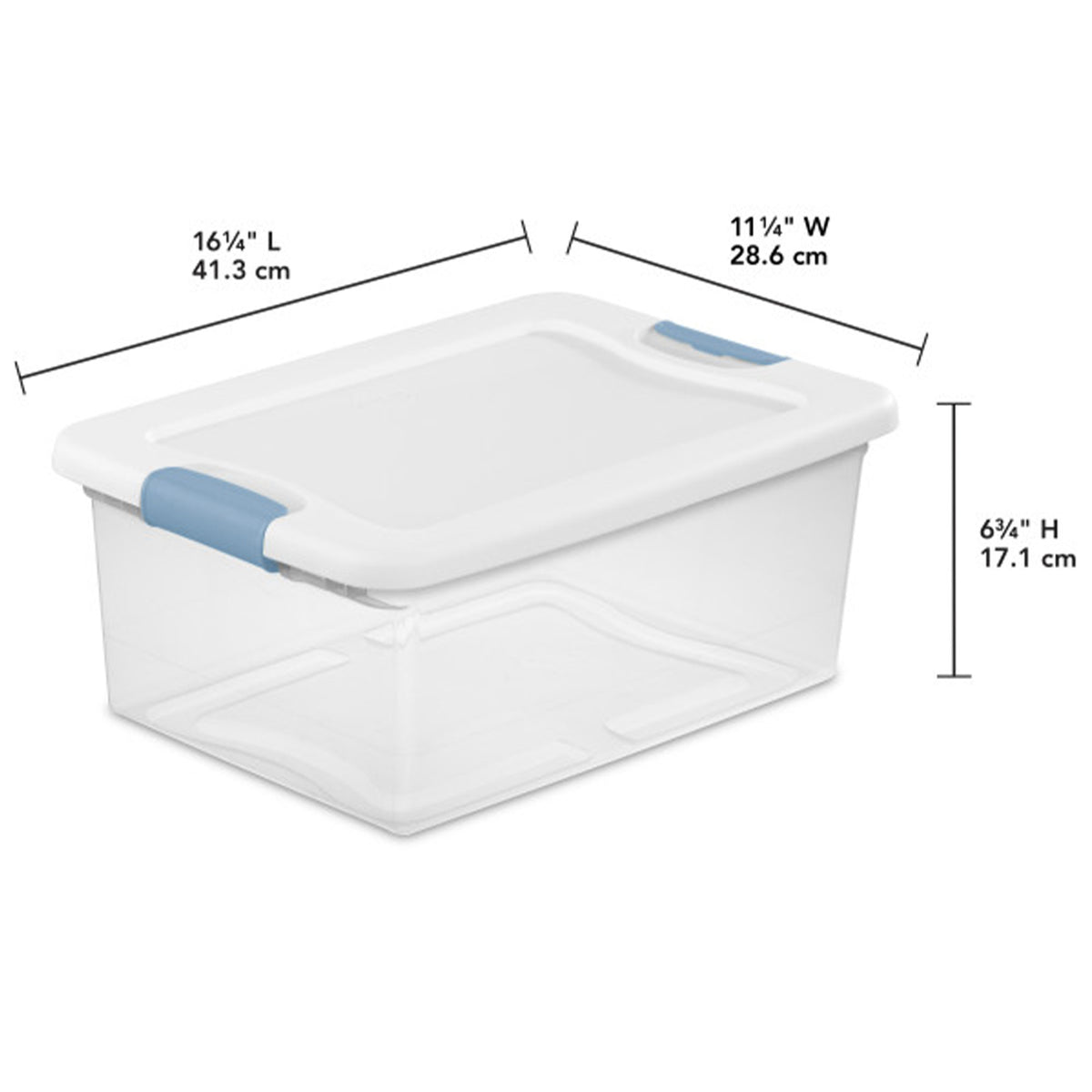Sterilite 15-Quart Clear & Blue Stackable Latching Storage Box Container (Open Box)