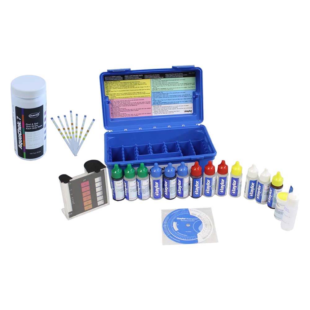 AquaChek Silver 7-Way Pool Chlorine/pH Test Strips + FAS-DPD Liquid Test Kit