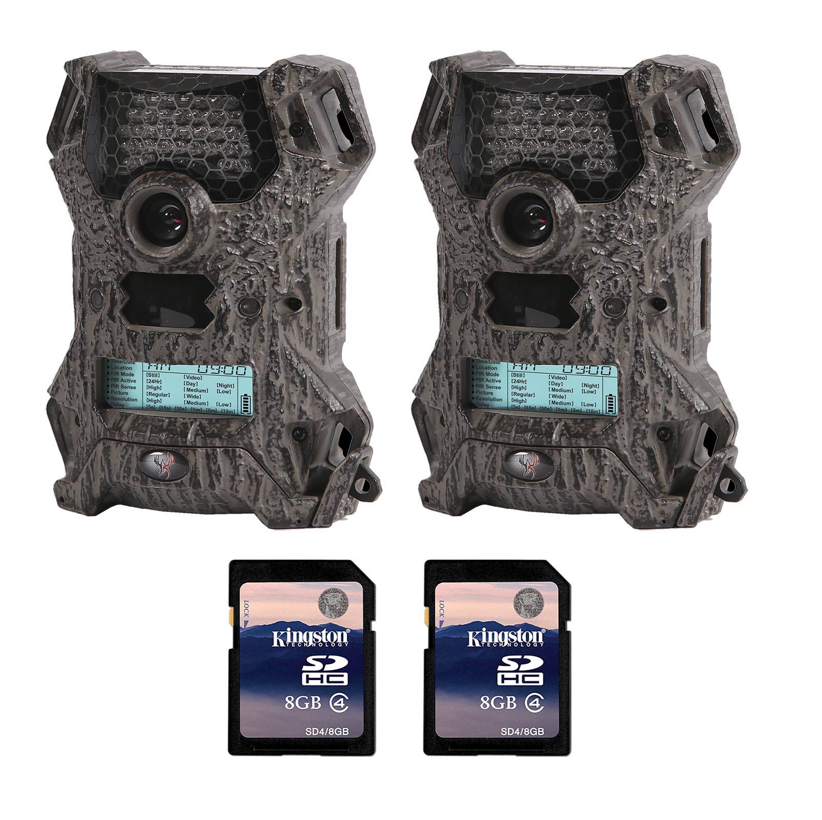 Wildgame Innovations V8i20 Infrared Hunting Game Trail Camera w/ SD Card, 2-pack