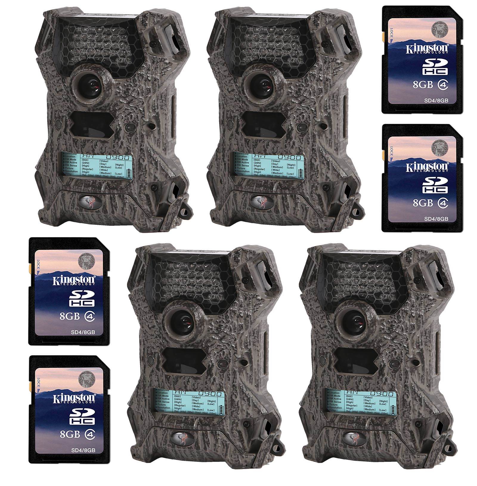 Wildgame Innovations V8i20 Infrared Hunting Game Trail Camera w/ SD Card, 4-Pack