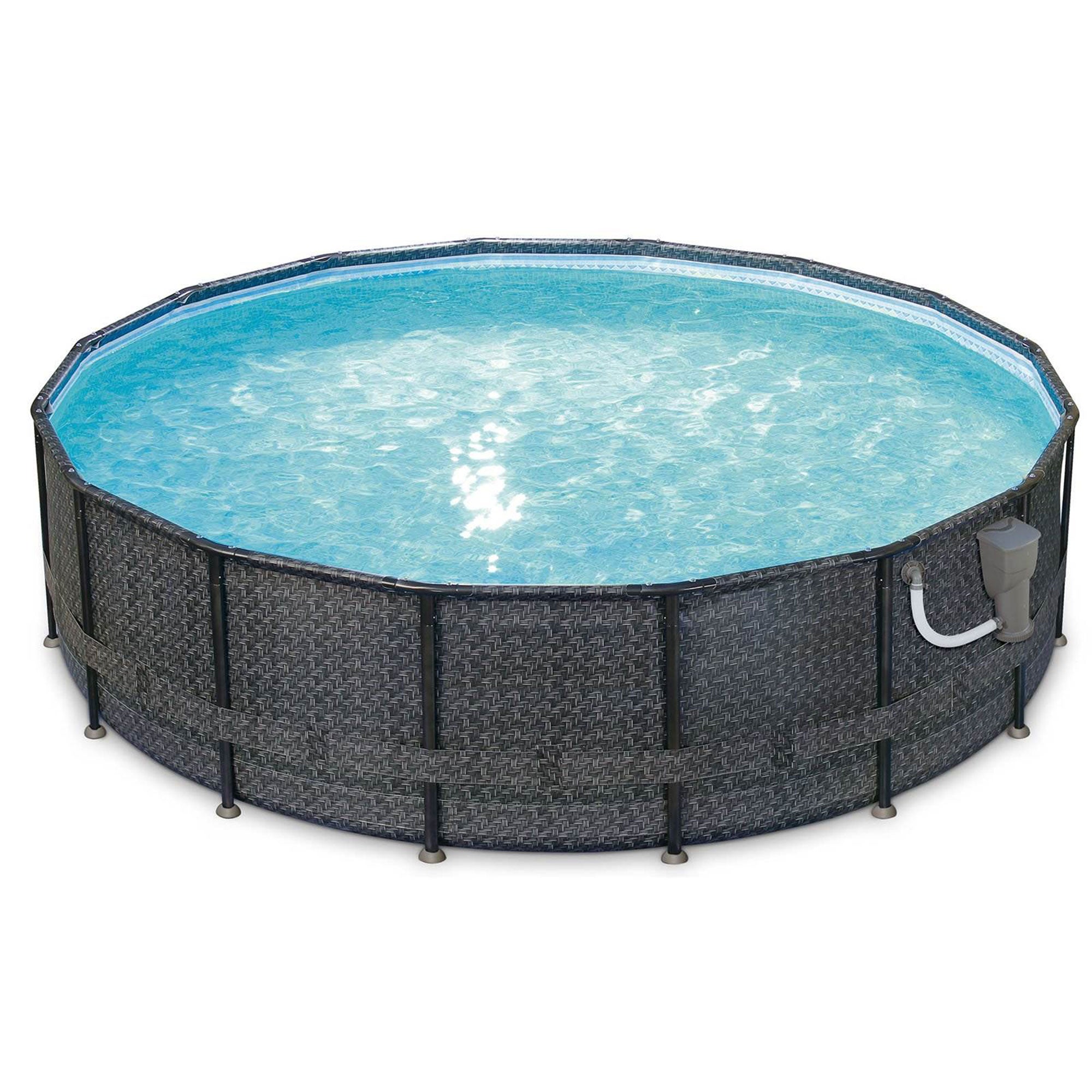 Summer Waves 16' x 48" Oasis Outdoor Above Ground Pool, Herringbone (Open Box) - VMInnovations