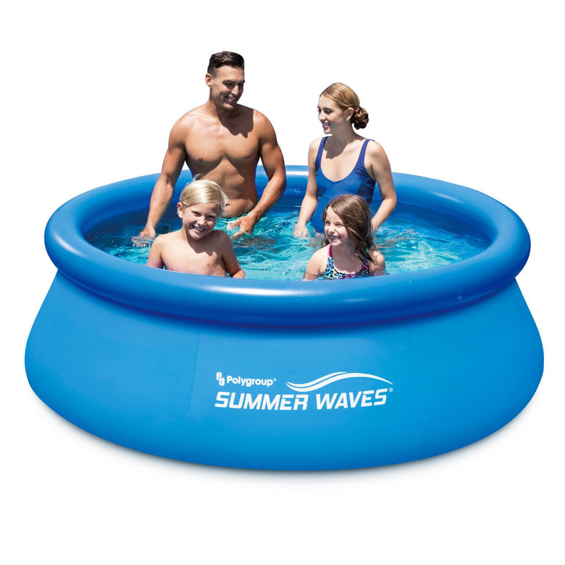 Summer Waves 8 x 8 x 2.5ft Inflatable Above Ground Pool w/ Filter Pump(Open Box)