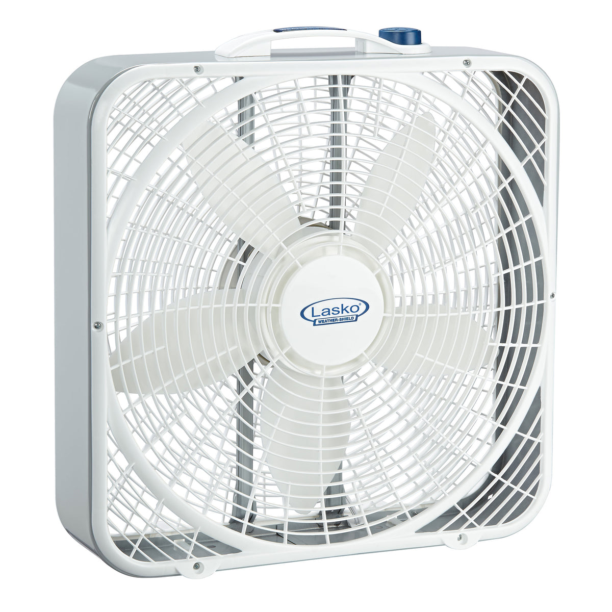 Lasko 3 Speed Weather Shield 20" Box Fan w/ Easy Carry Handle, White (For Parts)