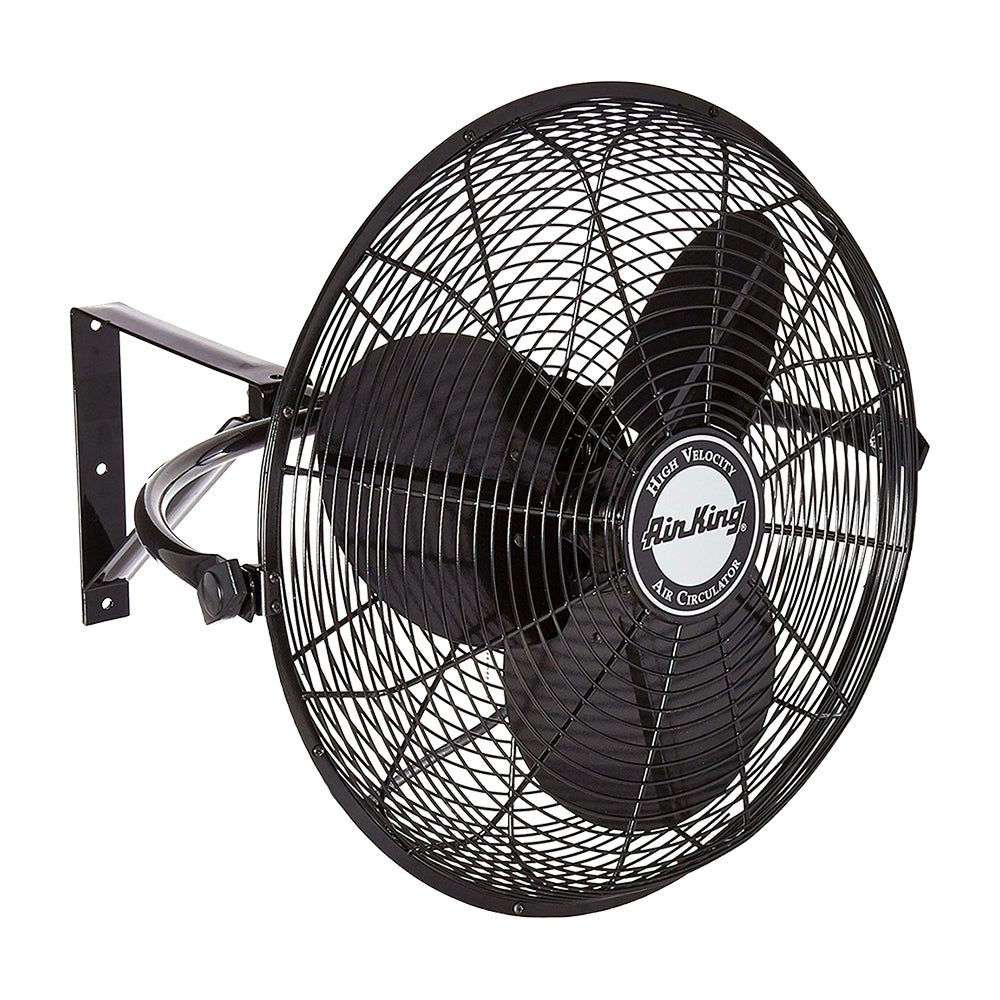 Air King 20" 1/6 HP 3-Speed Non-Oscillating Enclosed Steel Wall Mount Fan, Black - VMInnovations