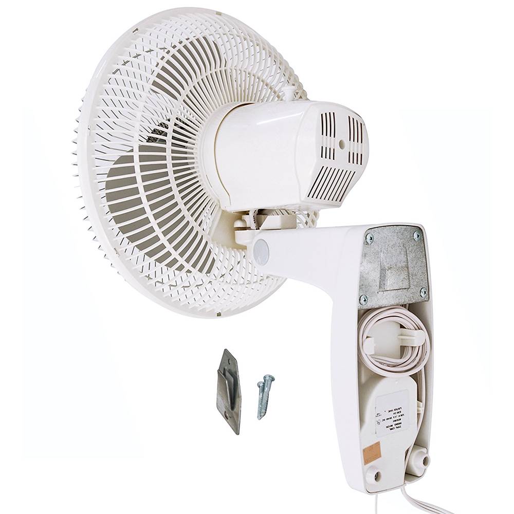 Air King 12-Inch 1/50 HP 3-Speed Commercial-Grade Oscillating Wall Fan, White (Refurbished)