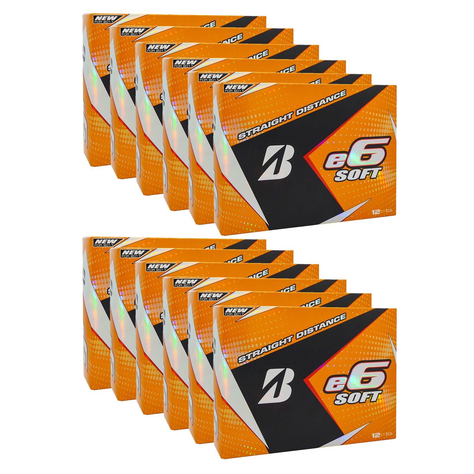 Bridgestone 2017 e6 Soft White Straight Distance Low Spin Golf Balls, 12 Dozen