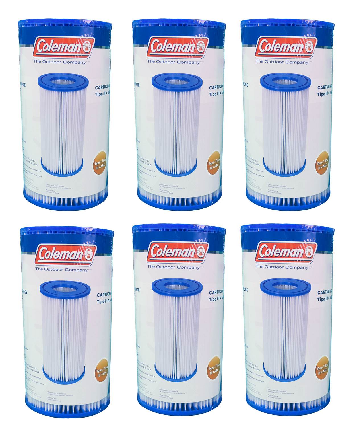 Bestway Flow Clear 1500 GPH Pump + Coleman Filter Pump Cartridges (6 Pack)
