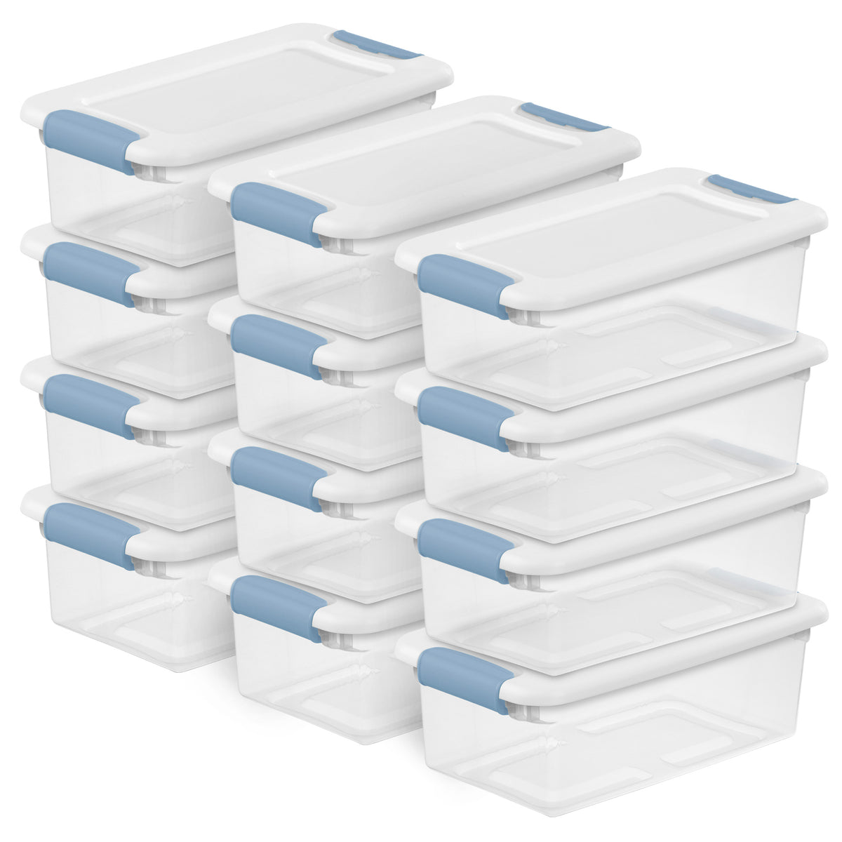 Sterilite 6-Quart Clear Stackable Latching Storage Container (Open Box)(12 Pack)