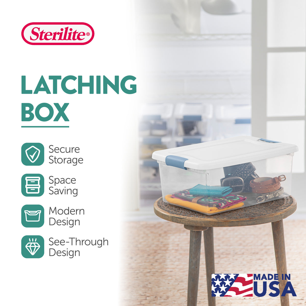 6-pk Sterilite 15-Qt Clear Stackable Latching Storage Box Container (Open Box)