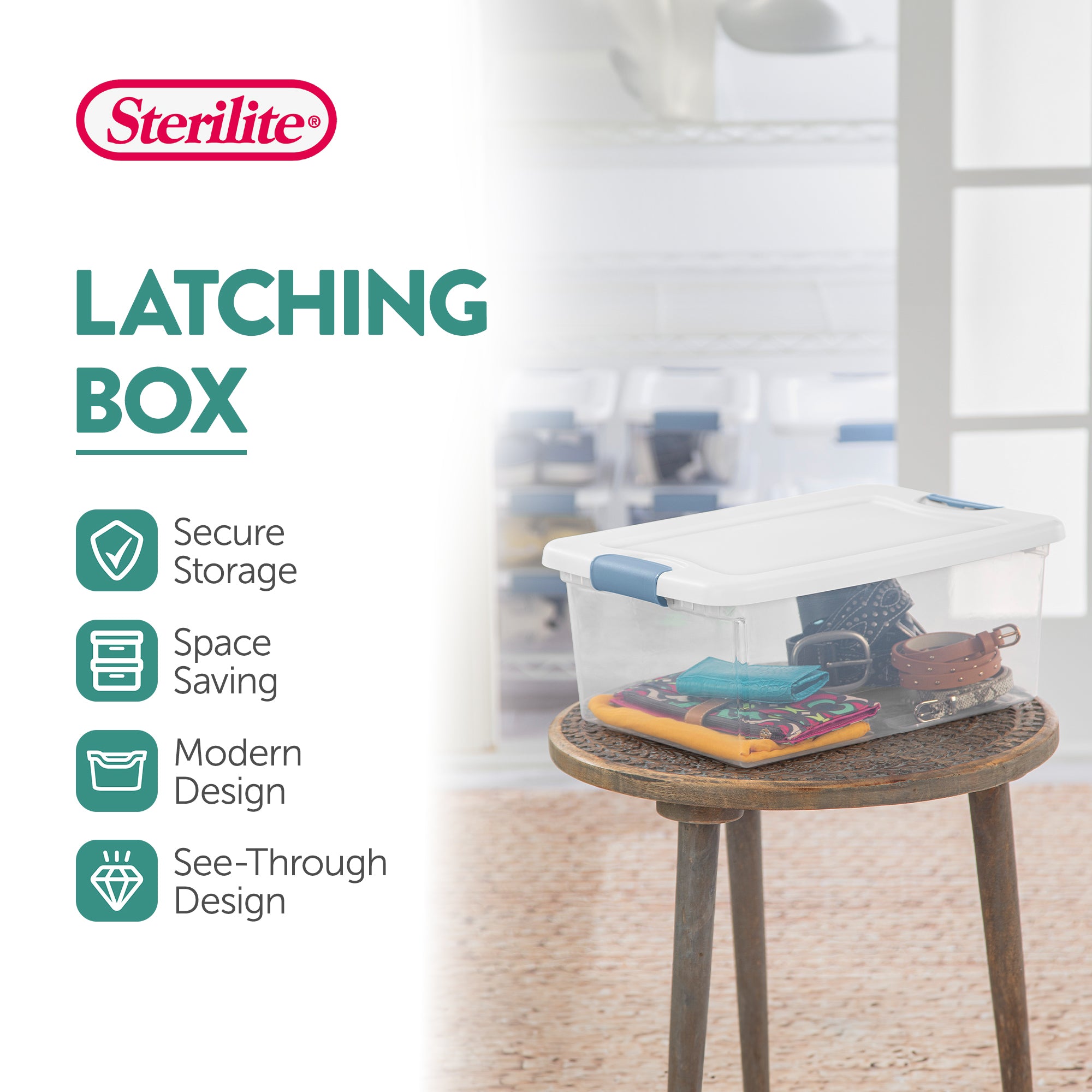 Sterilite 15-Quart Clear Stackable Latching Storage Box Container (36 Pack) - VMInnovations