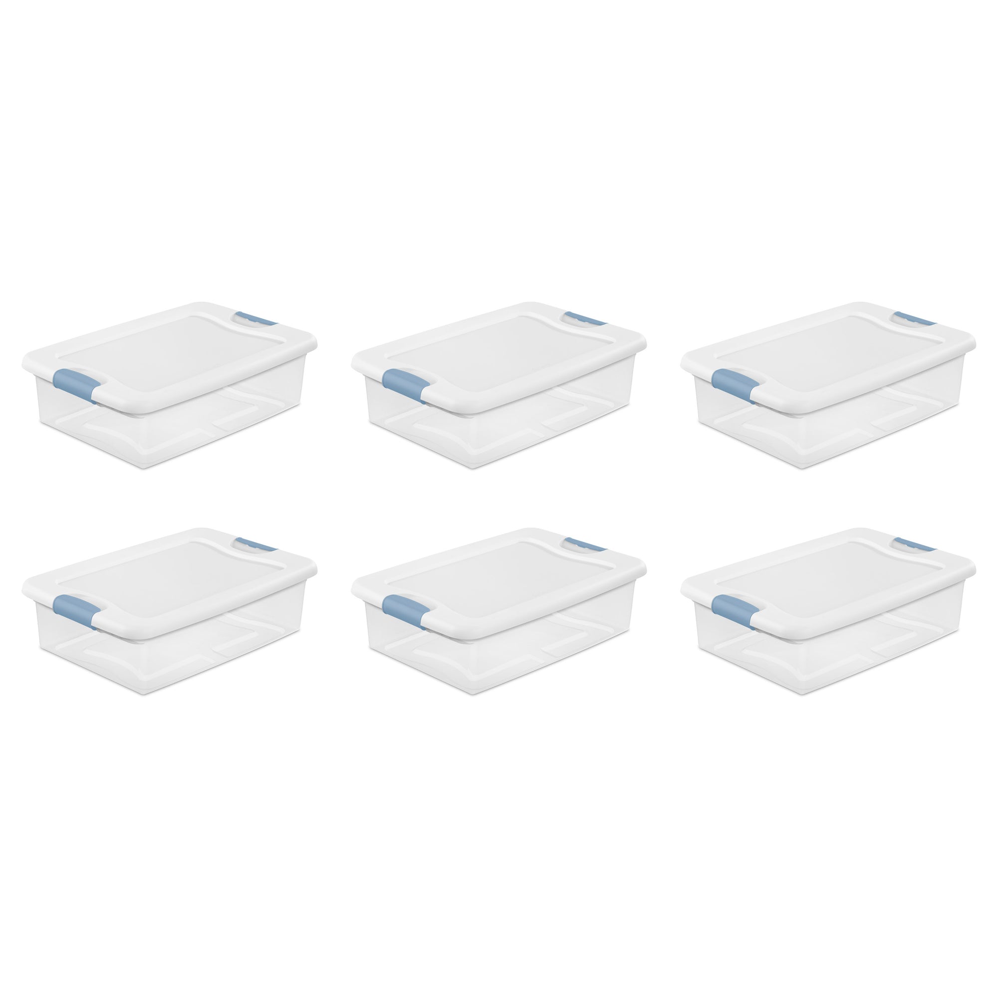 Sterilite 32 Quart Clear Plastic Stackable Storage Box Container (6 Pack) - VMInnovations
