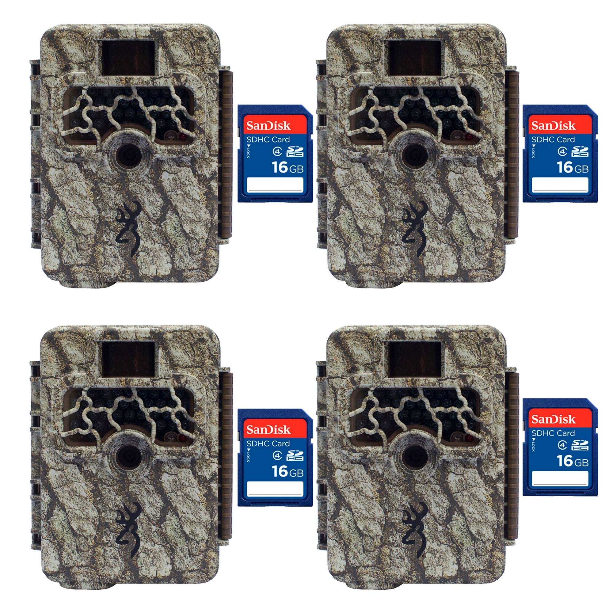 Browning Trail Cameras Command Ops 14MP IR Game Camera, 4 Pack + 16GB SD Cards