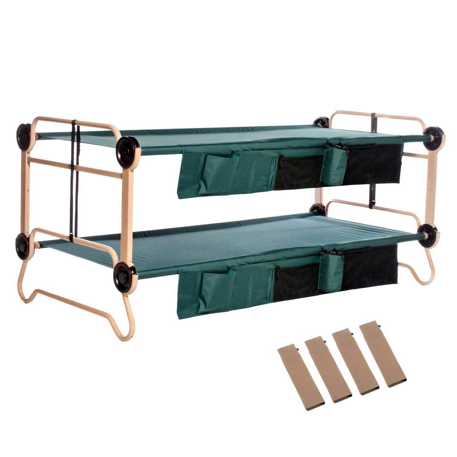 Disc-O-Bed X-Large Cam-O-Bunk Double Cot with Organizers + 7 Inch Leg Extensions
