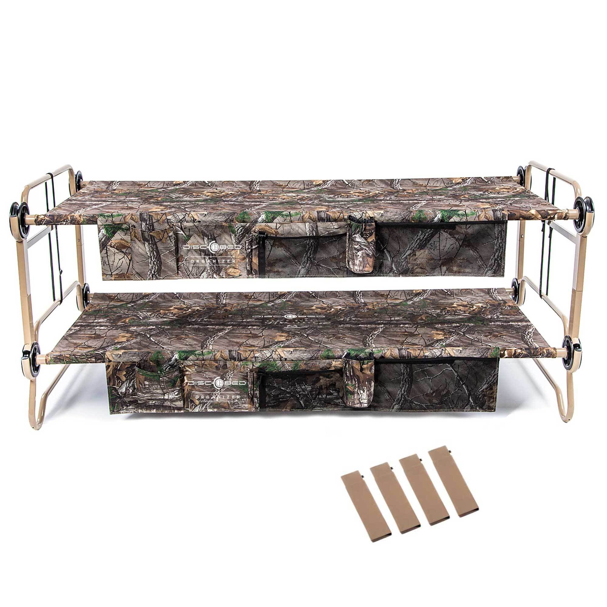 Disc-O-Bed X-Large Realtree Cam-O-Bunk Cot w/ Organizers + 7 Inch Leg Extensions