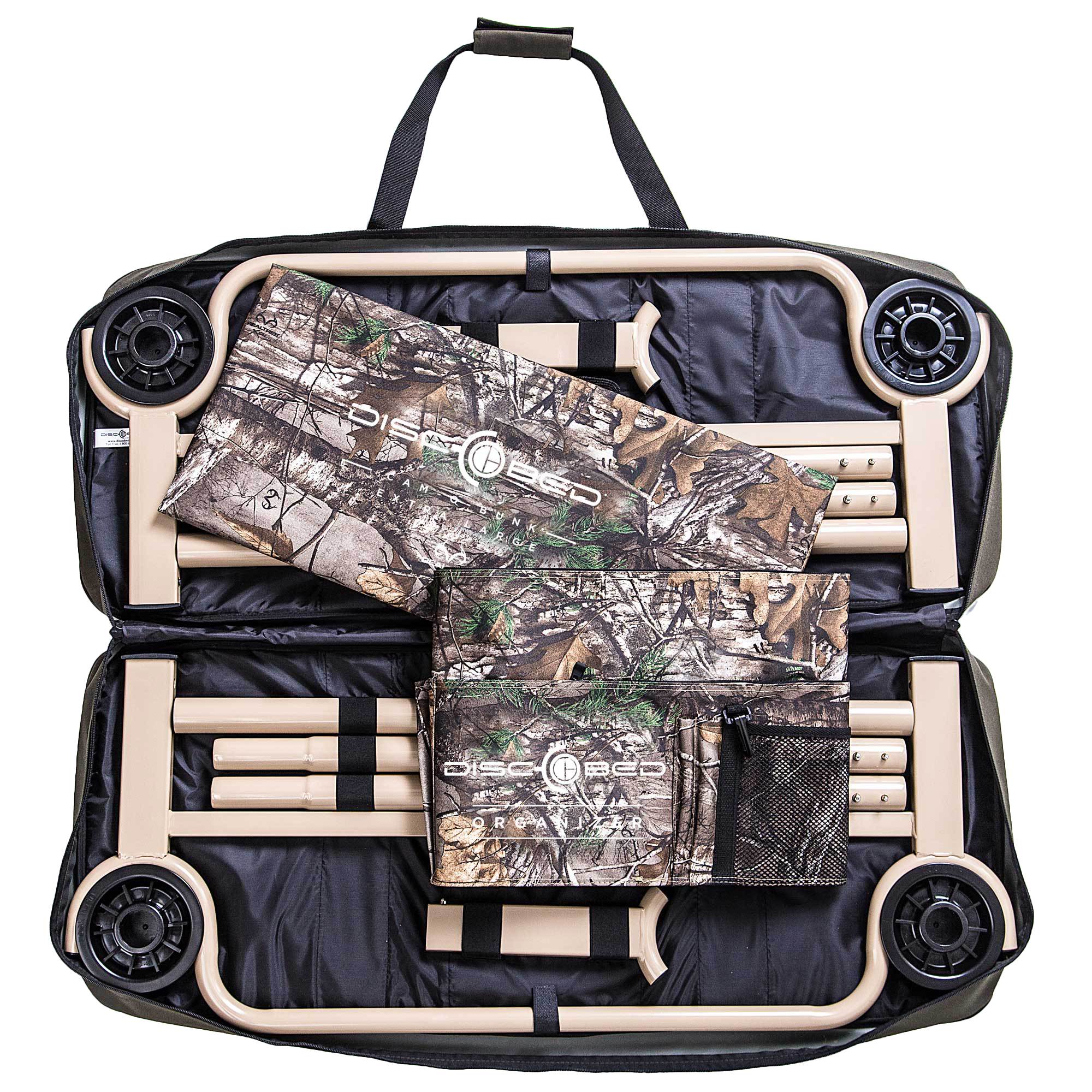 Disc-O-Bed X-Large Realtree Cam-O-Bunk Cot w/ Organizers + 7 Inch Leg Extensions