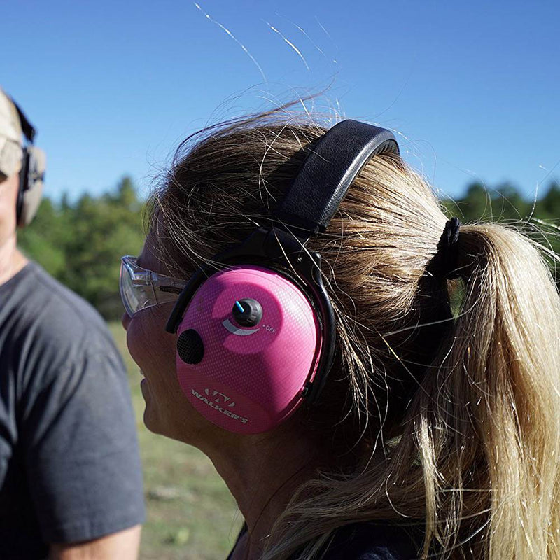 Walkers Alpha Muffs SSL Hunting Shooting 5x Hearing Enhancement Earmuffs, Pink