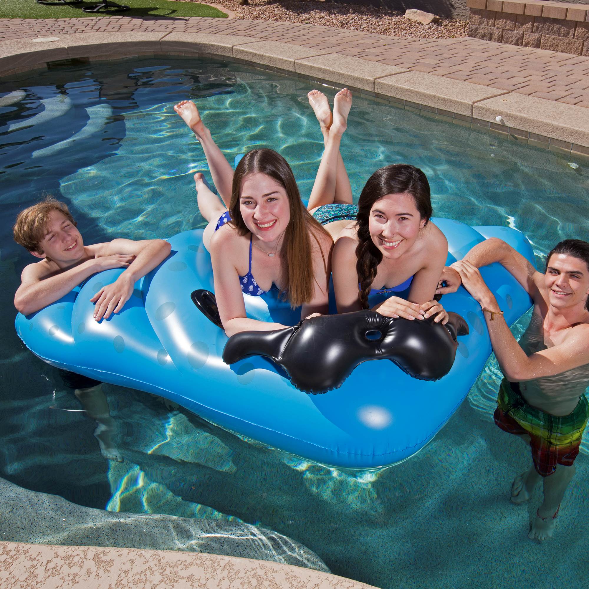 GAME Stingray Pool Float Inflatable Ride On w/ Handles & Cup Holders (Open Box)