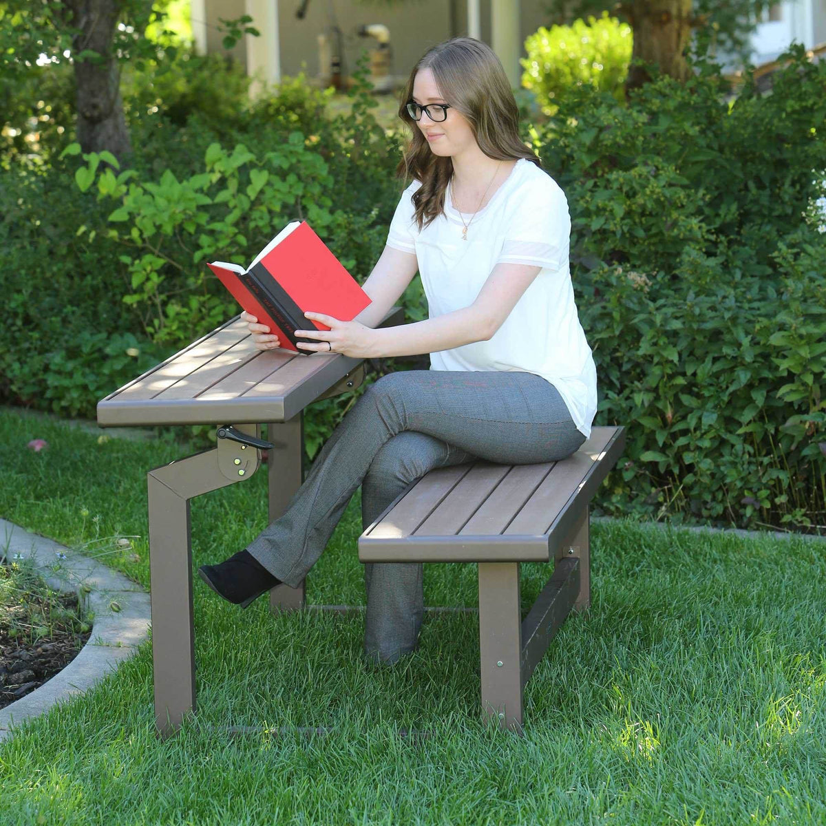 Lifetime Outdoor or Indoor Convertible Patio Bench to Picnic Table (Open Box)