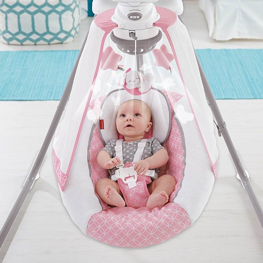 Fisher Price Starlight 6 Speed Singing Cradle 'n Swing with Baby Mobile (Used)