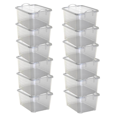 Life Story Clear Stackable Closet & Storage Box 55 Quart Containers, (12 Pack) - VMInnovations