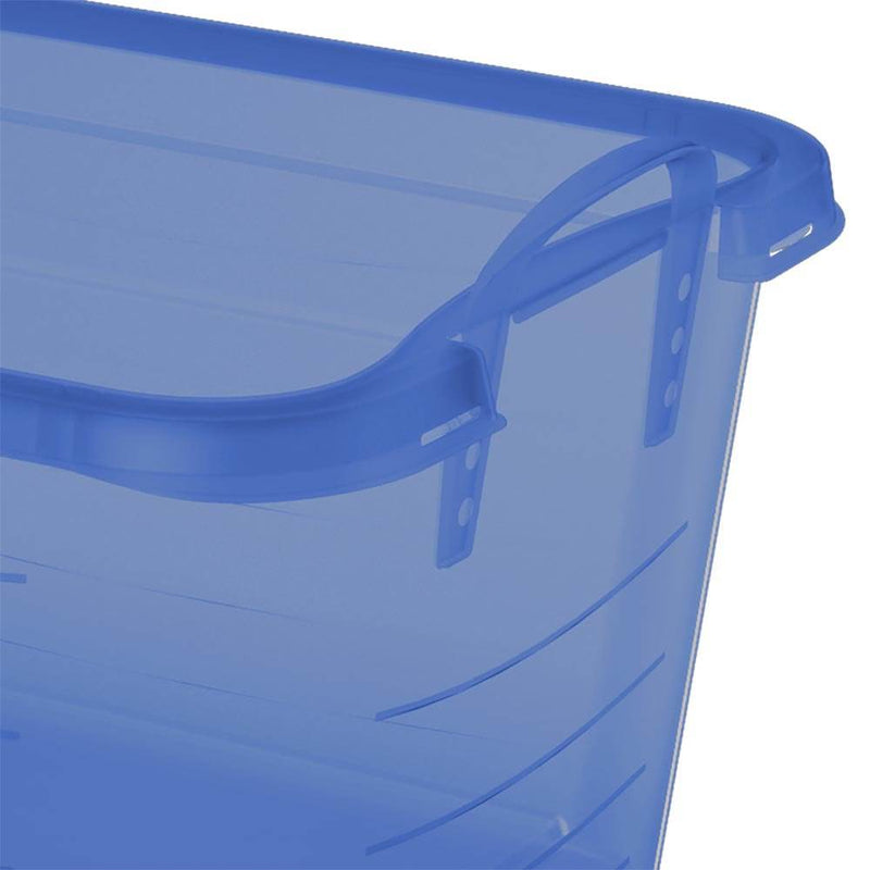 Life Story Blue 55 Quart Stackable Closet Storage Box Containers Totes (6 Pack)