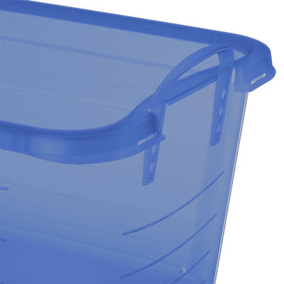 Life Story Blue 55 Quart Stackable Closet Storage Box Containers Totes (12 Pack)