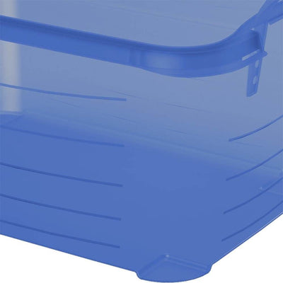 Life Story Blue 55 Quart Stackable Closet Storage Box Containers Totes (12 Pack)