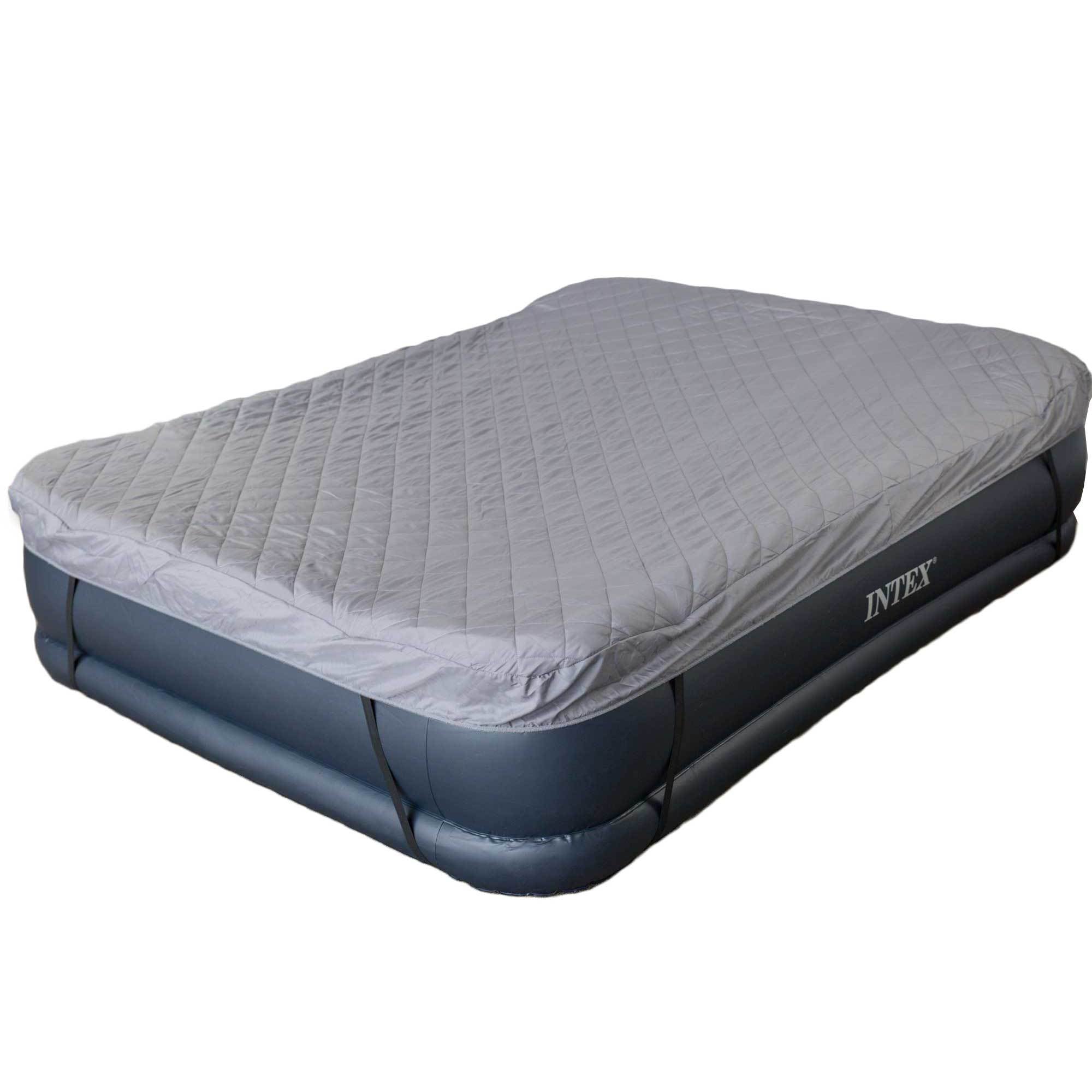 Intex Deluxe Queen Raised Pillow Air Mattress with Built-In Pump + Quilted Cover