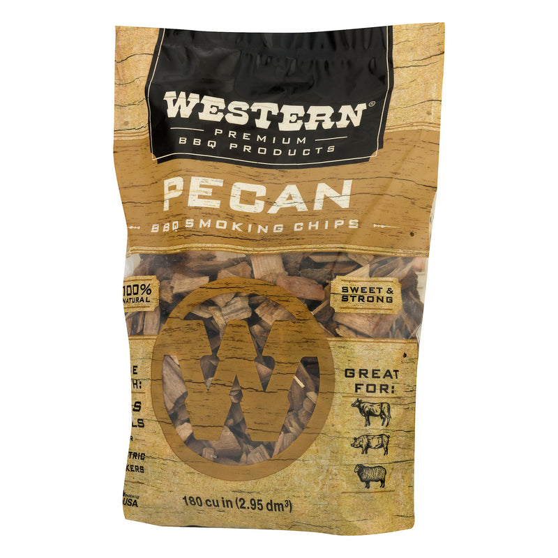 Western 180 cu in. Premium Pecan Wood BBQ Grill/Smoker Cooking Chips (6 Pack)