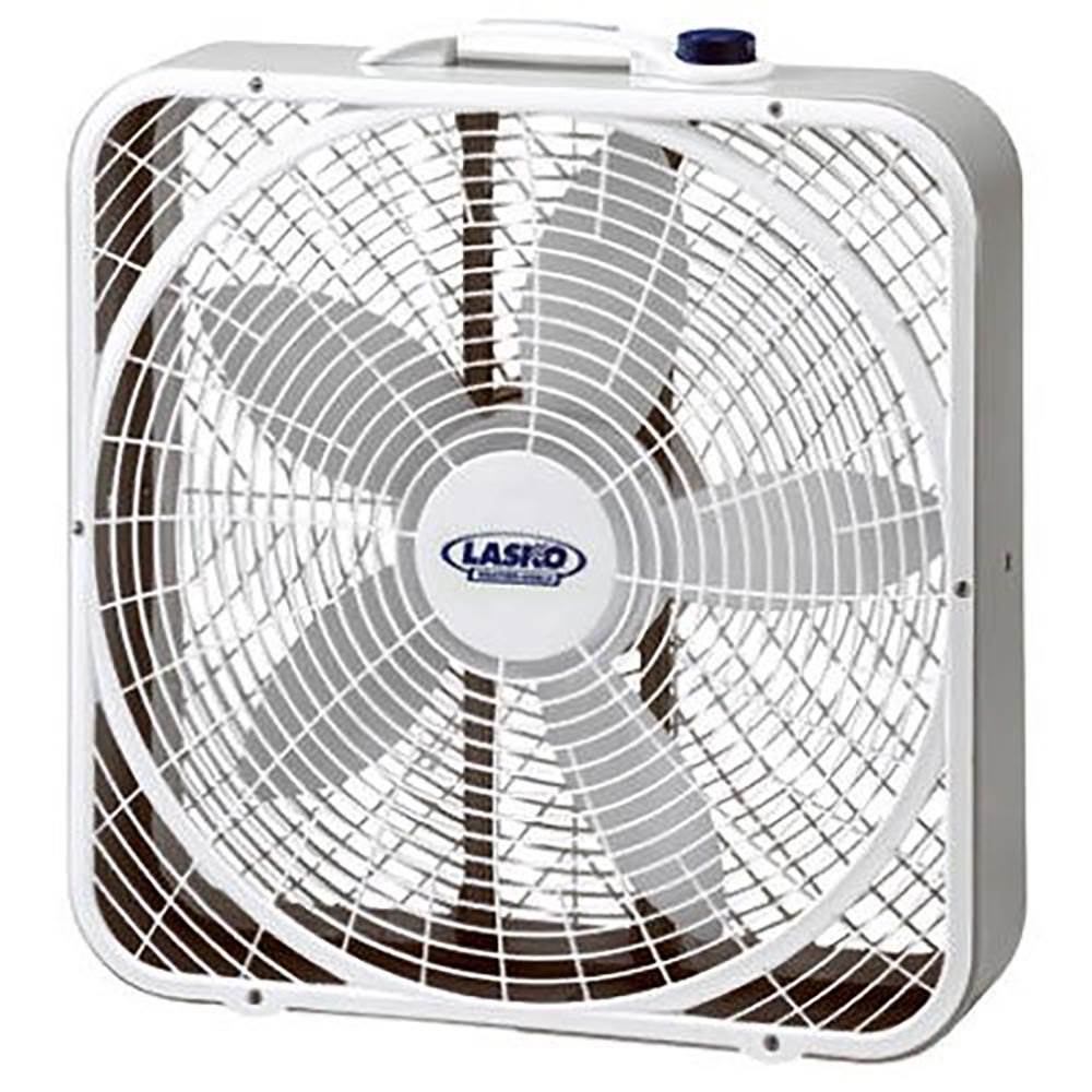 Lasko 3 Speed Weather Shield Performance 20" Box Fan w/ Handle, White (2 Pack)