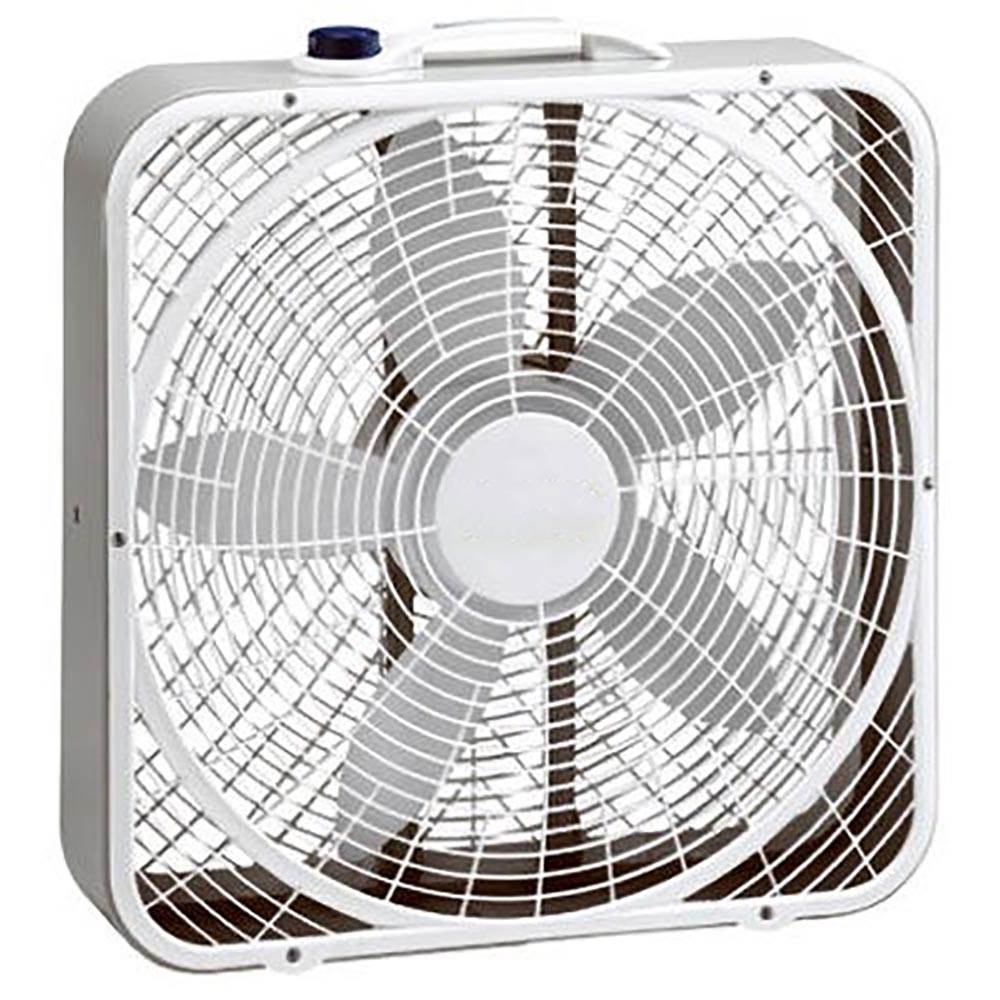 Lasko 3 Speed Weather Shield Performance 20" Box Fan w/ Handle, White (2 Pack)