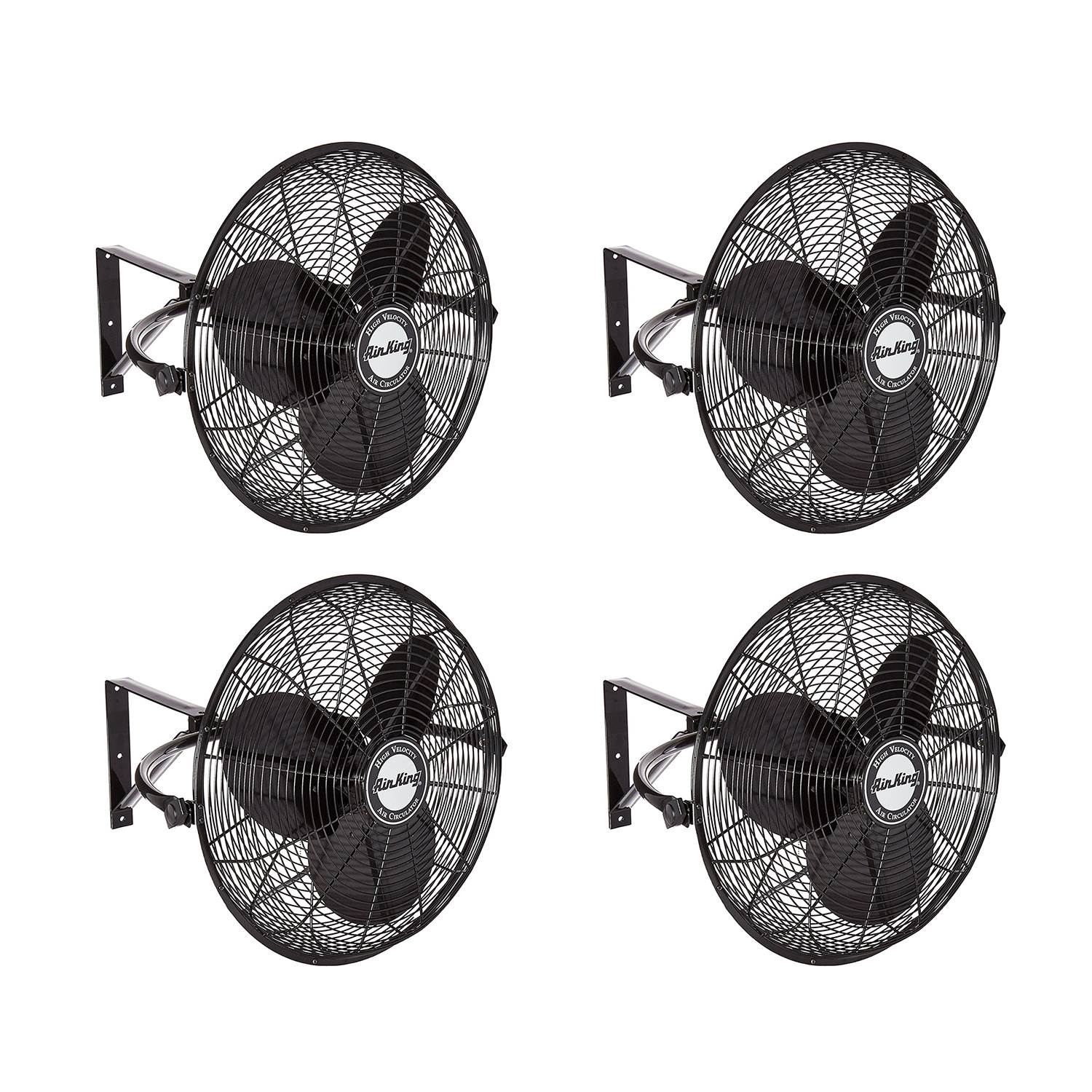 Air King 20" 1/6 HP 3-Speed Non-Oscillating Enclosed Wall Mount Fan (4 Pack) - VMInnovations