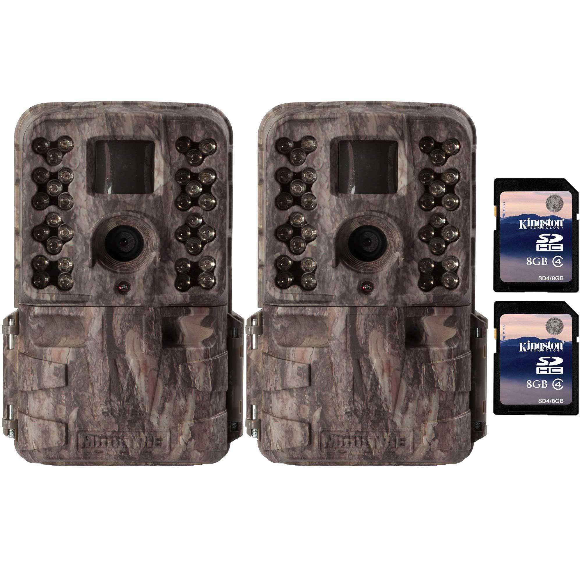 Moultrie M40i 16MP 80' Video No Glow IR Game Trail Camera + 8GB SD Card (2 Each)