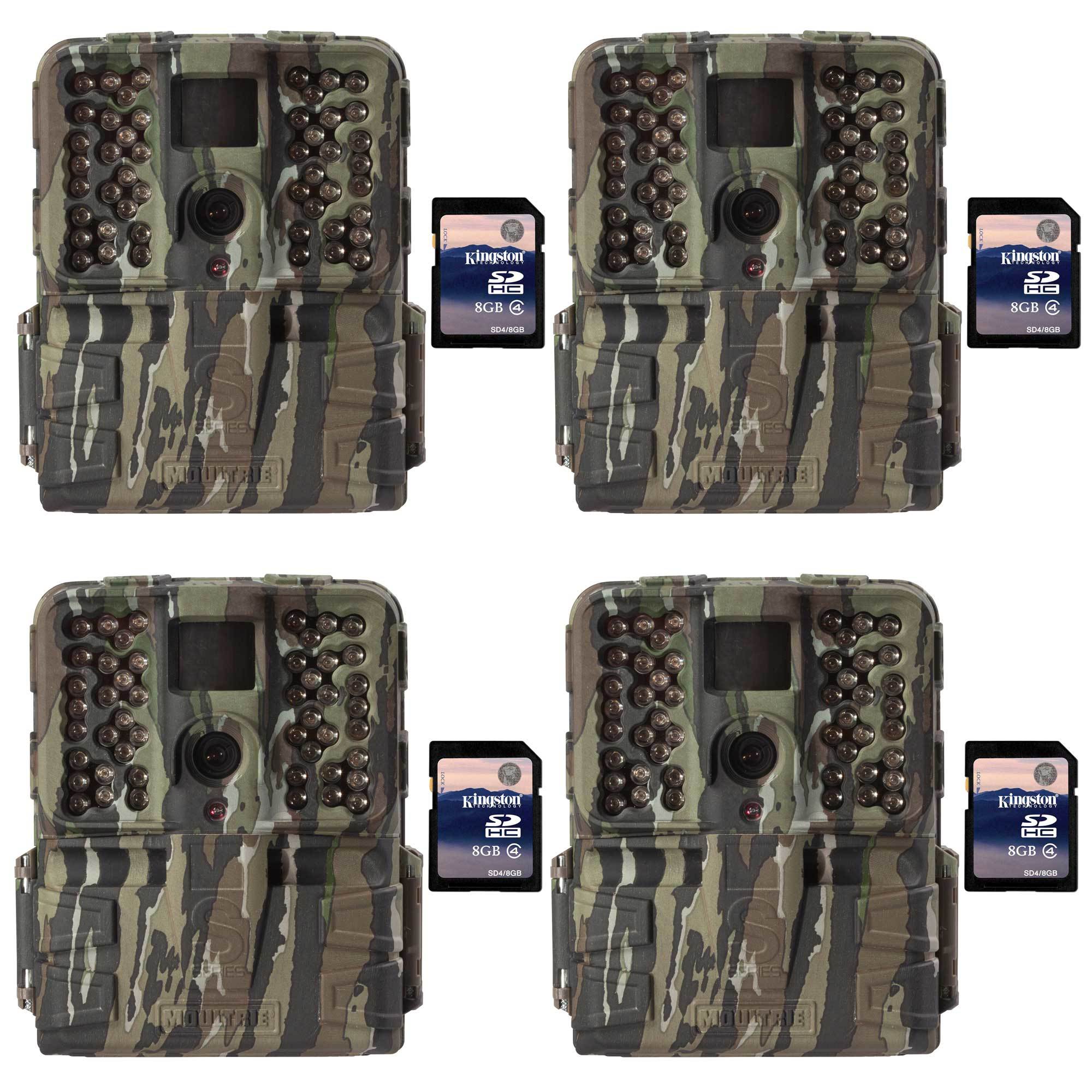 Moultrie S50i 20MP 80' Video NoGlow IR Game Trail Camera + 8GB SD Card (4 Each)