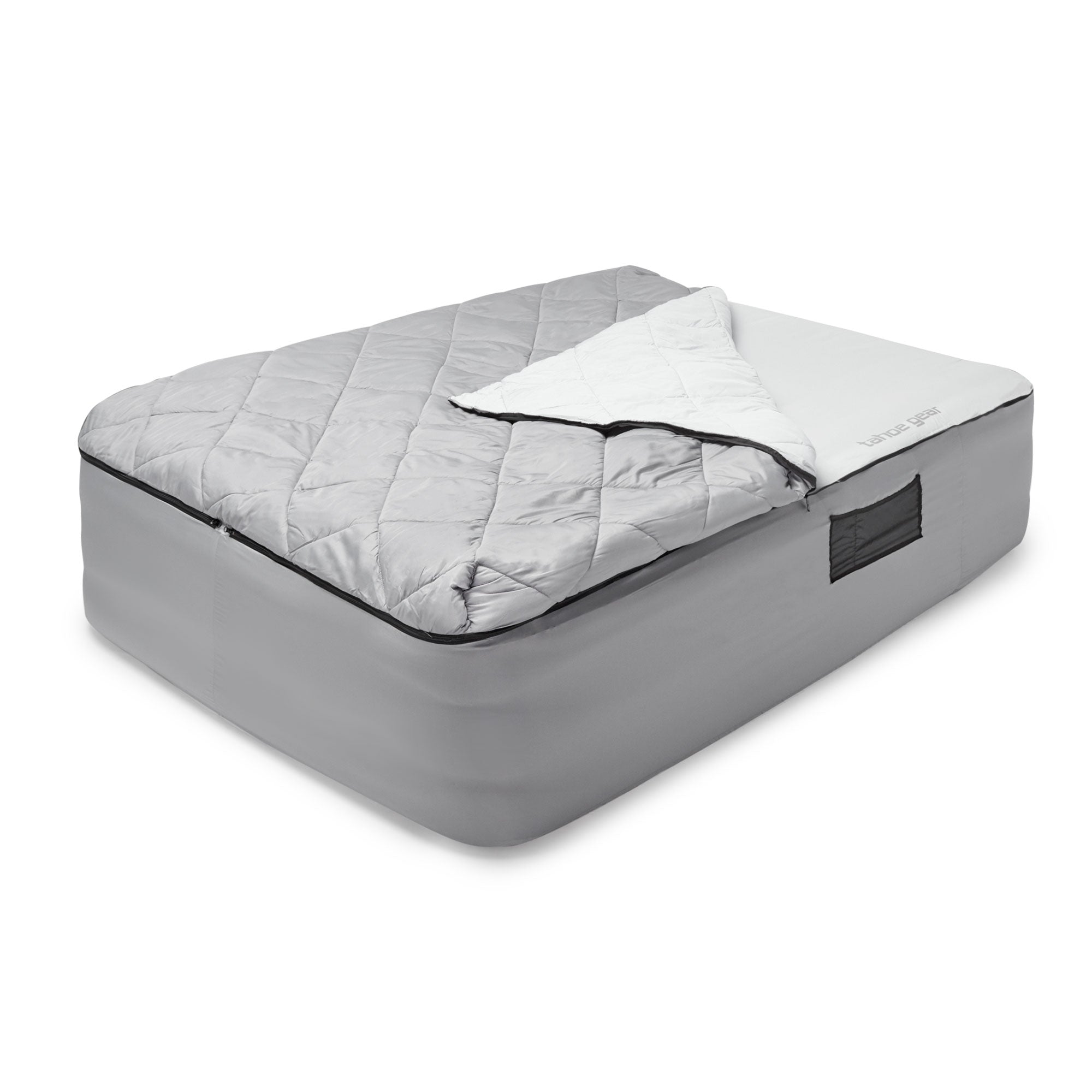 Tahoe Gear Queen Air Mattress Quilted Fitted Sheet Cover & Blanket Bed (Used)