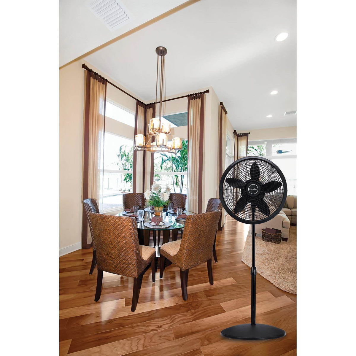Lasko 18" Elegance & Performance 3 Speed Oscillating Stand Pedestal Fan (4 Pack)