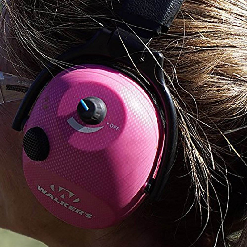 Walkers Alpha Muffs SSL Hunting 5x Hearing Enhancement Earmuffs, Pink (2 Pack)