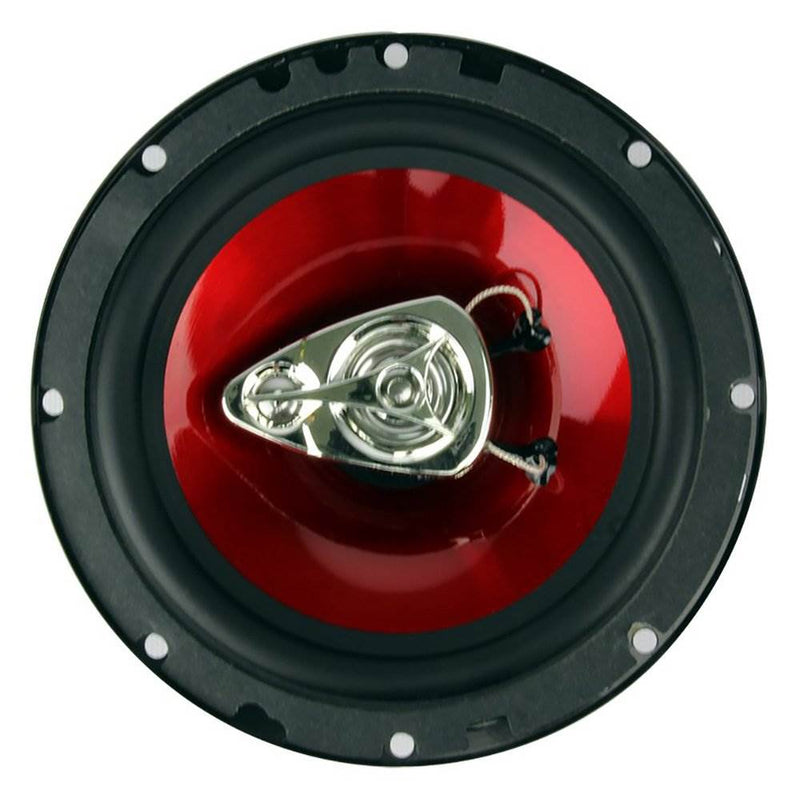 Boss 6.5 Inch 300 Watt 3-Way Car Coaxial Audio Red Stereo Speakers CH6530 (Pair)