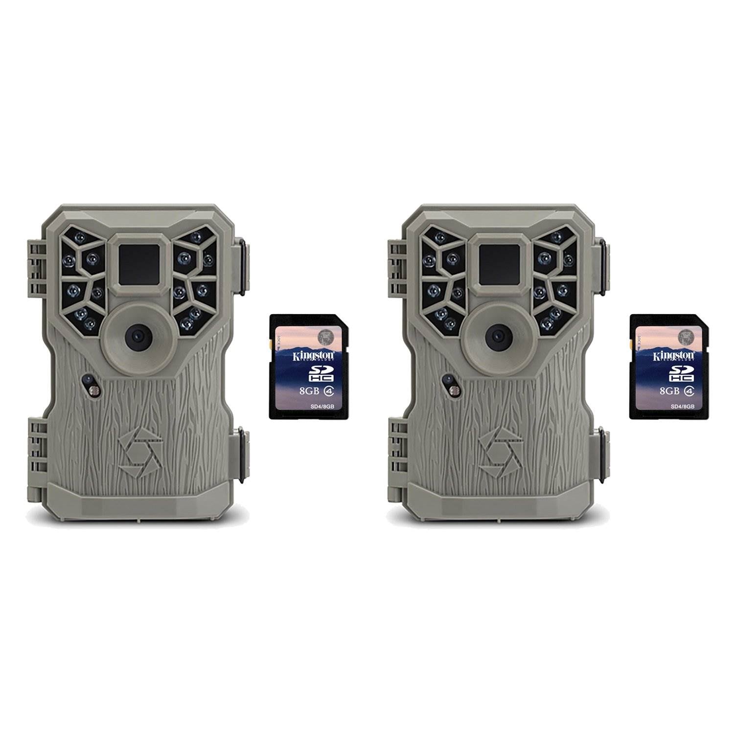 Stealth Cam 8MP 14 IR Emitter Hunting Game Camera, 2 Pack + 8GB SD Card, 2 Pack