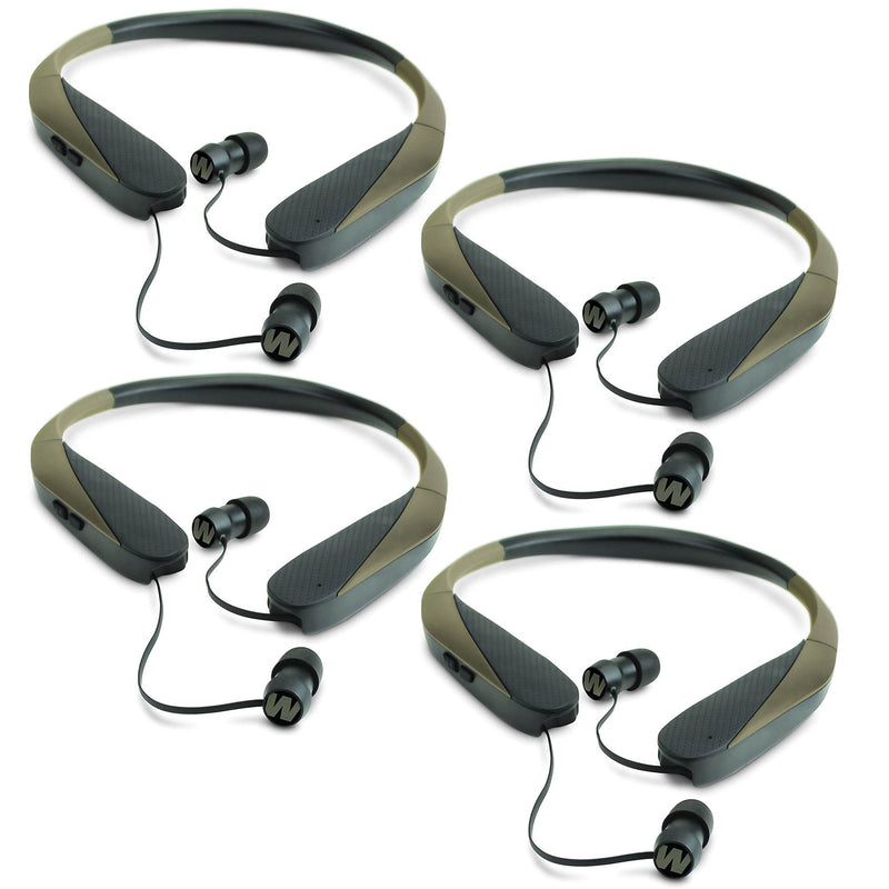 Walker Razor X Retractable Hunting Digital Noise Reduce Ear Bud Headset (4 Pack)