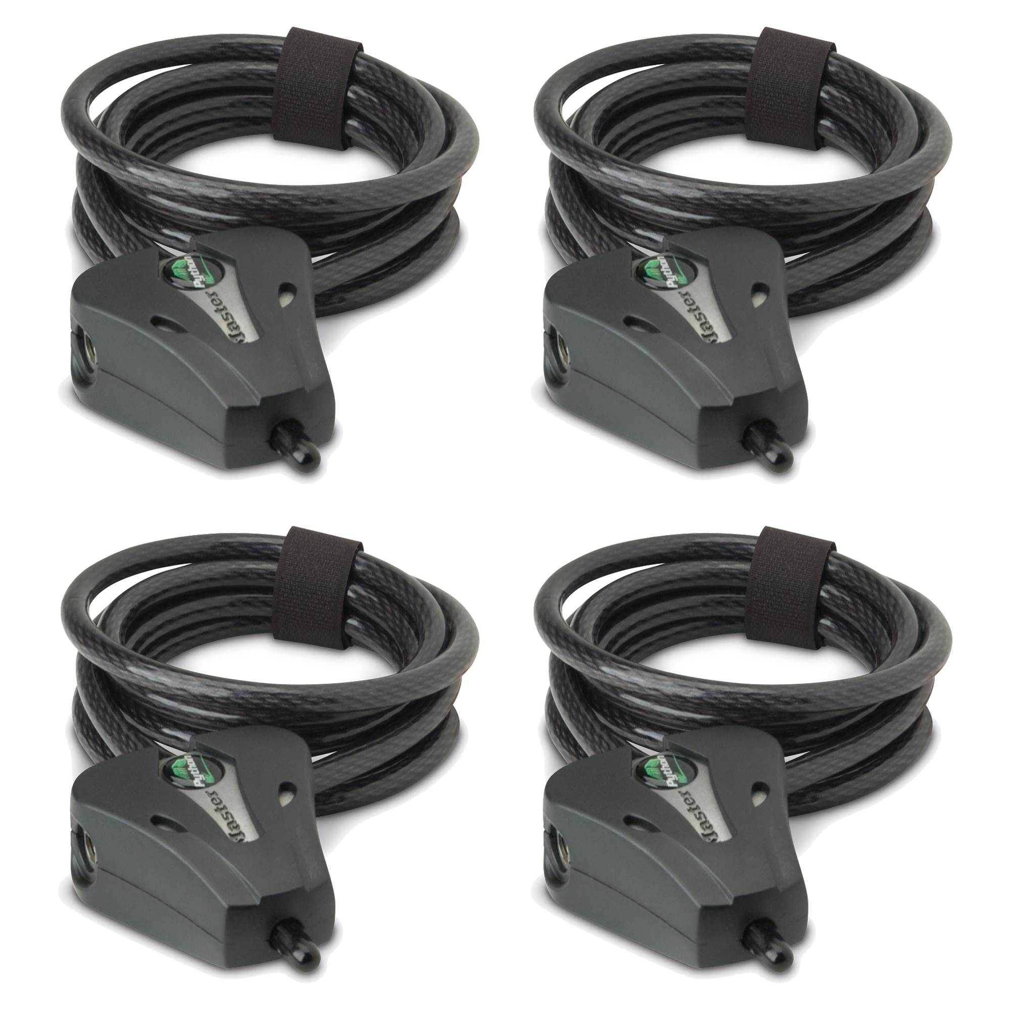 Stealth Cam 6' Master Python Black Security Lock Cable for Game Cameras, 4 Pack - VMInnovations