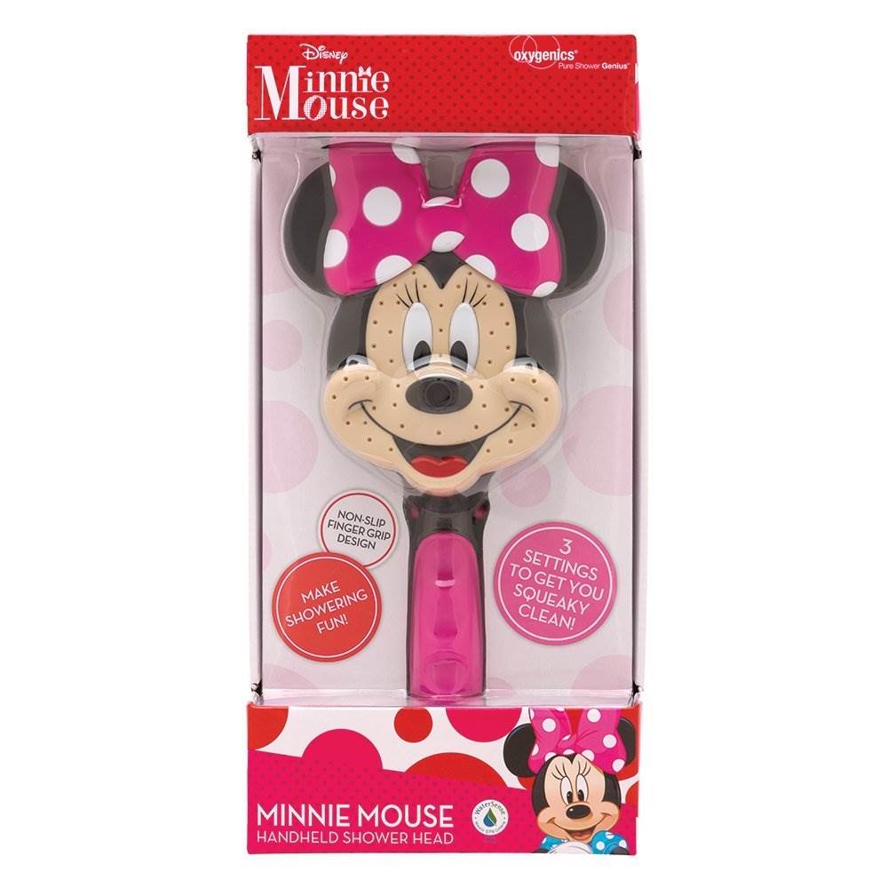 Oxygenics Disney Minnie Mouse 3 Setting Handheld Shower Head, Pink (Open Box)
