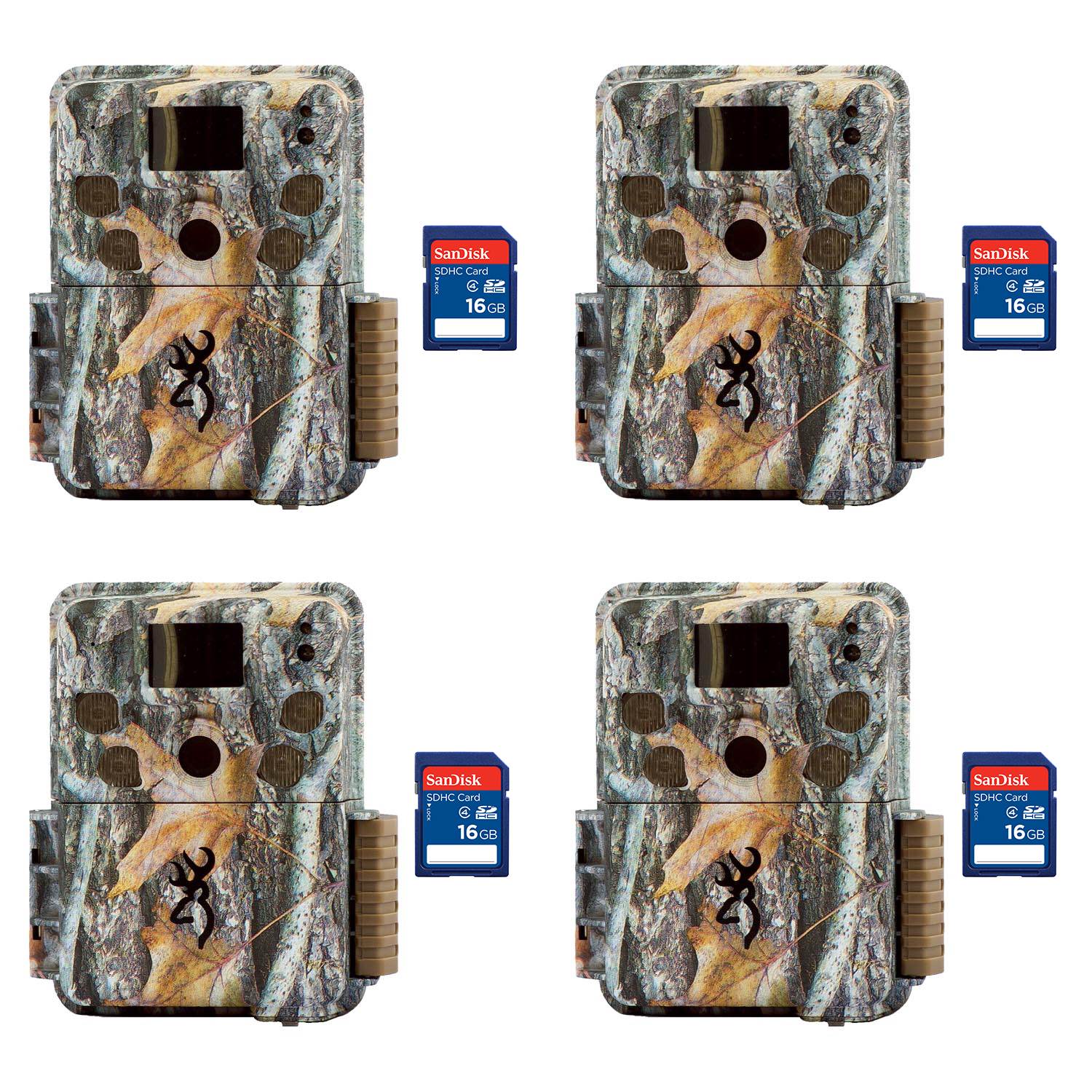 Browning Trail Cameras Strike Force Pro 18MP Game Cameras, 4 Pack + 8GB SD Cards