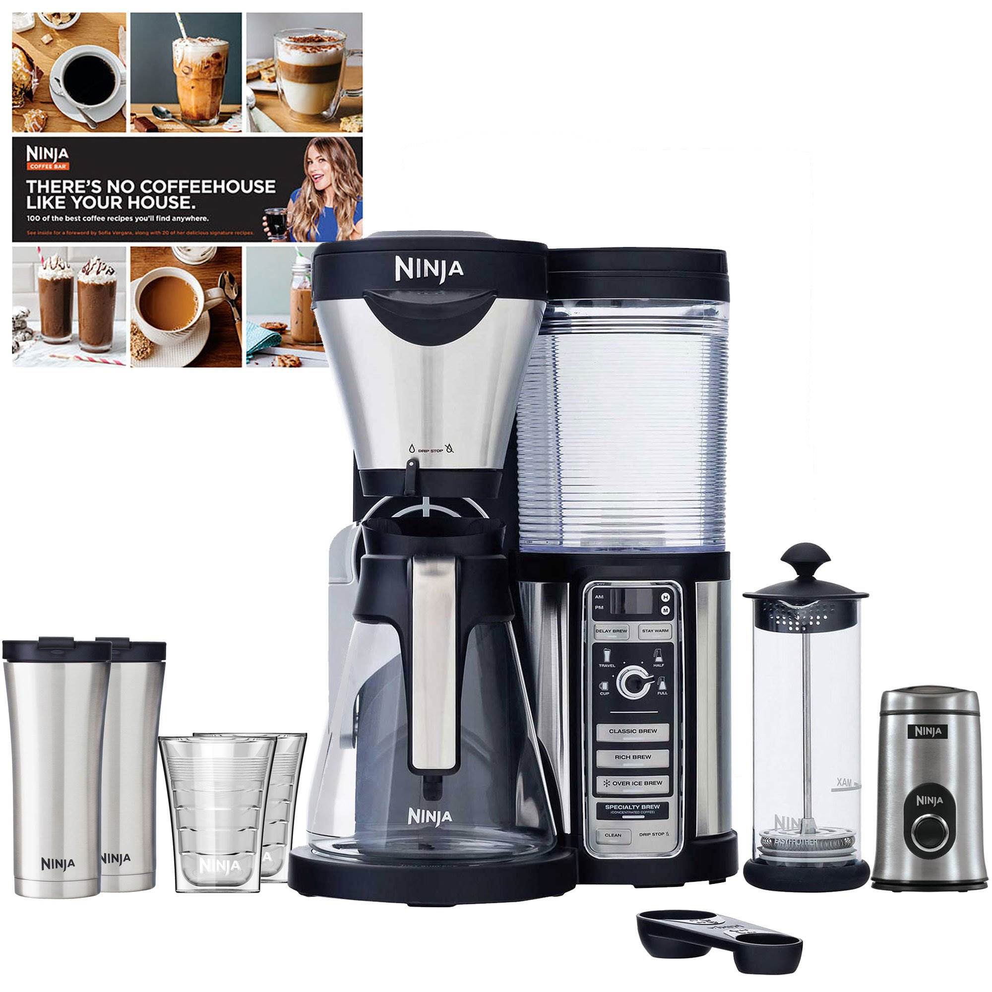 Ninja Coffee Bar, Carafe, Frother, Grinder, Cups & Mugs (Certified Refurbished)